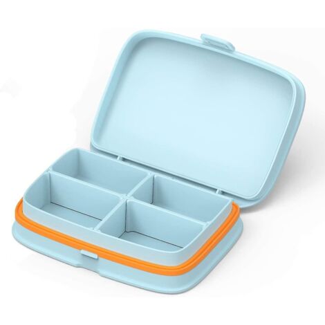 Étui à pilules étanche - Organisateur de pilules de voyage, petite boîte à pilules avec compartiments amovibles - Pilulier portable pour l'extérieur, bleu (1/5)