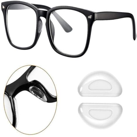 Plaquettes nasales autocollantes antidérapantes en silicone pour lunettes de vue et de soleil, transparentes, 1 paire (1/5)