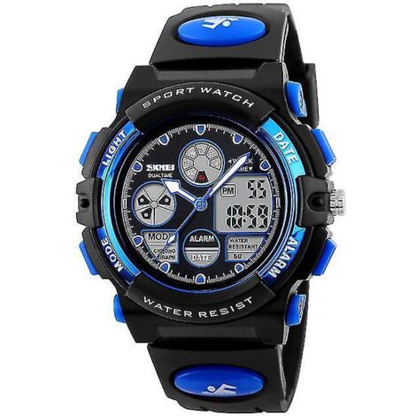Montre de sport numérique pour enfants, montre de sport étanche pour garçons et filles, montre de sport et d'extérieur décontractée pour enfants, électronique analogique à quartz Fruugo Hublue (1/5)