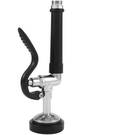 Douchette de prérinçage, pièces de robinetterie de cuisine commerciale, finition chromée (noire) - (1/5)