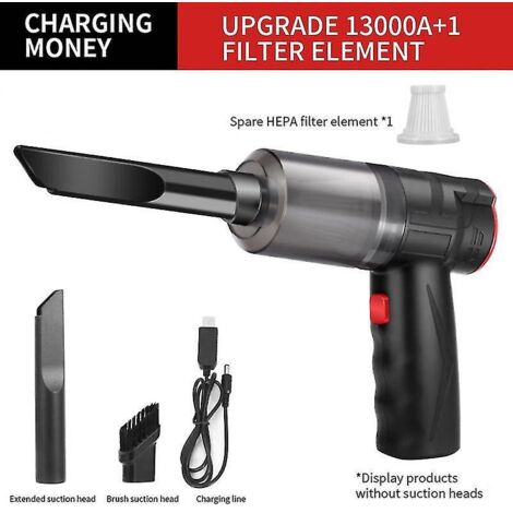 Aspirateur de voiture sans fil 16 000 Pa 150 W 2 en 1, soufflant, portable, sans fil, pour le nettoyage automobile E-E (1/5)