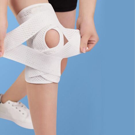 Genouillère avec stabilisateurs latéraux pour la douleur au genou et la déchirure du ménisque, orthèse rotulienne pour la récupération après une blessure articulaire (LCA/LCM) ou une arthrite, respira (1/3)