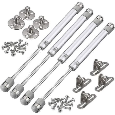 4 vérins à gaz 100 N, charnières hydrauliques, vérins à gaz hydrauliques pour meubles, ressort pneumatique hydraulique de cuisine pour soulever portes et placards de cuisine. (1/5)