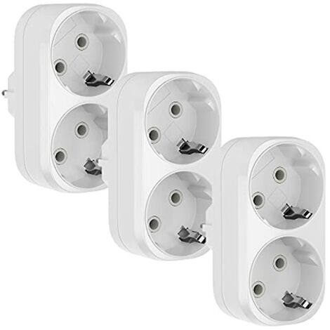 Adaptateur de prise triple 2 en 1, prise double 16 A/250 V, 3680 W max. - EU (1/5)