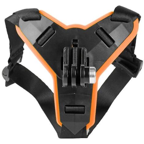 Support de mentonnière pour casque de moto, fixation amovible, avec sangle de fixation pour caméra sportive et téléphone portable (orange).