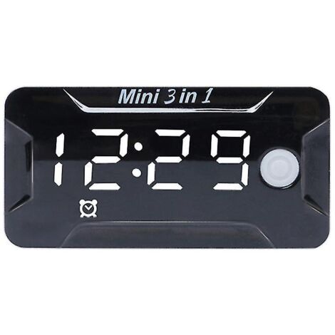 Horloge numérique étanche, thermomètre, voltmètre, moto, blanc (1/4)