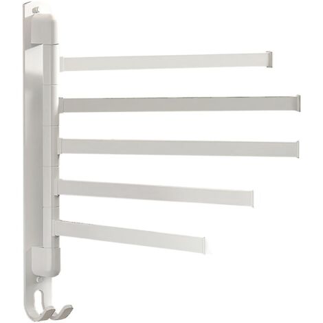 Porte-serviettes mural rotatif et pliable Five Strokes - Blanc (1/4)