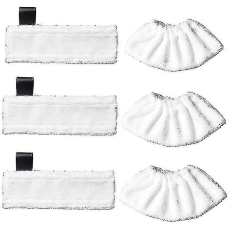 Lot de 3 lingettes microfibres de rechange et 3 chiffons microfibres pour Karcher Easy Fix SC1/SC2/SC3/SC4/SC5/SV7, accessoire chiffon pour Karcher Easy Fix. (1/5)