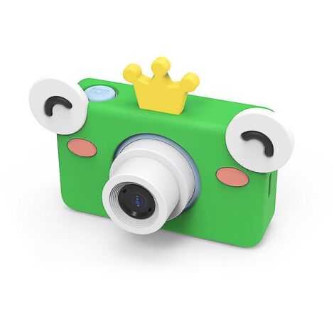 Étui de téléphone en silicone avec dragonne pour appareil photo enfant 2400w Pixel, motif dessin animé, cadeau d'anniversaire pour filles et garçons, grenouille-16g (1/5)