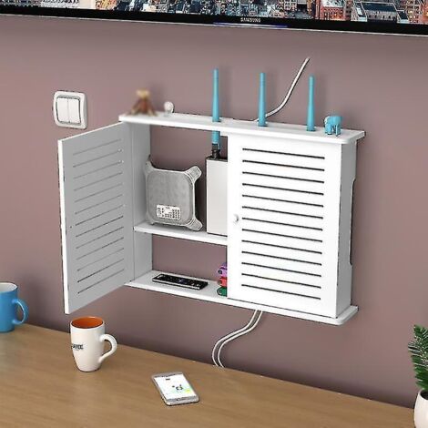 Boîte de rangement pour routeur Wi-Fi sans fil, support mural à brancher (1/3)