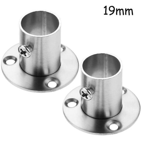2 supports de tringle à vêtements en acier inoxydable avec bride (1/5)