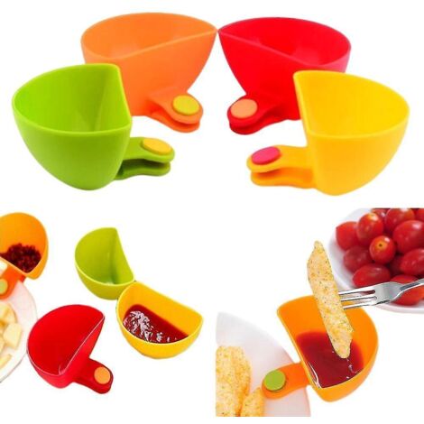 4x Bols à sauce à pince pour assiette, porte-sauce à pince, récipient à sauce vert (1/5)