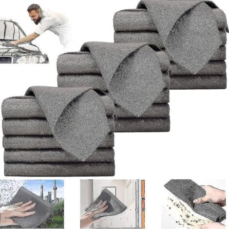 Chiffons de nettoyage magiques épais, chiffons de nettoyage en microfibre pour verre, chiffons de nettoyage réutilisables - 30 x 30 cm - Lot de 15 (1/5)