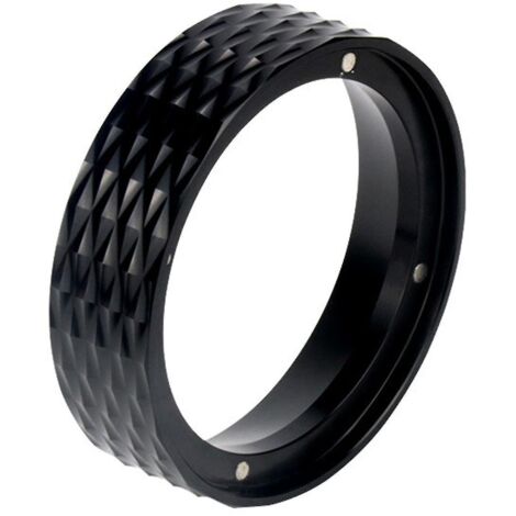 Anneau doseur magnétique anti-déversement, en alliage d'aluminium, entonnoir doseur pour expresso à café - 53 mm - Noir (1/5)
