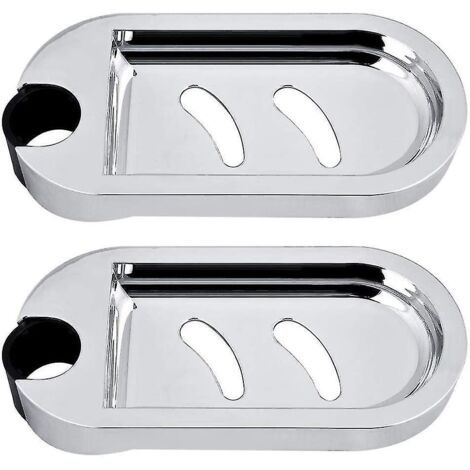 Porte-savon de douche, lot de 2, pour barre de douche, support mural pour éponge, plateau porte-savon réglable. (1/5)