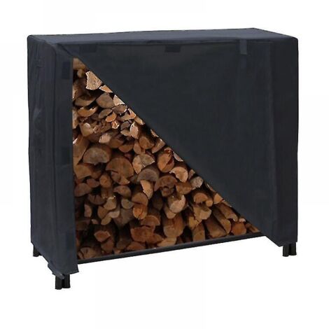 Porte-bûches avec couvercle, grande capacité, pour cheminée extérieure, en tissu Oxford 420d imperméable. (1/5)