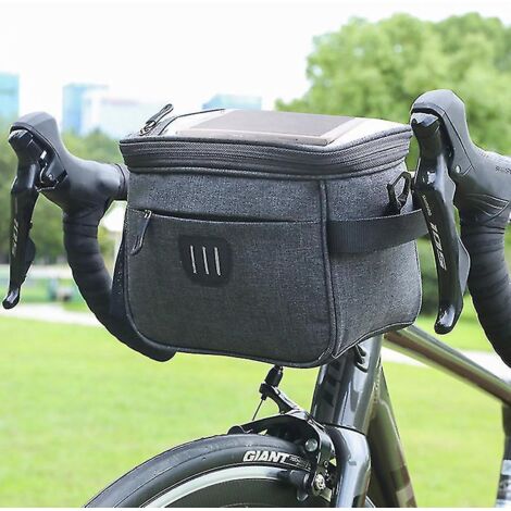 Sacoche de guidon avant pour vélo, 5 l, étanche, compatible avec tous les écrans tactiles de téléphones portables, sacoche avant pour vélo, panier de guidon (1/5)