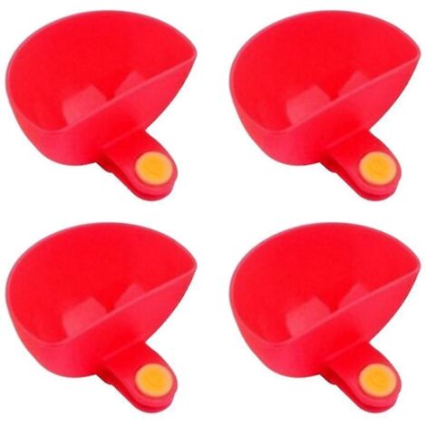Lot de 4 porte-sauces à pince pour assiettes, avec pinces à sauce, contenants à sauce rouges (1/3)