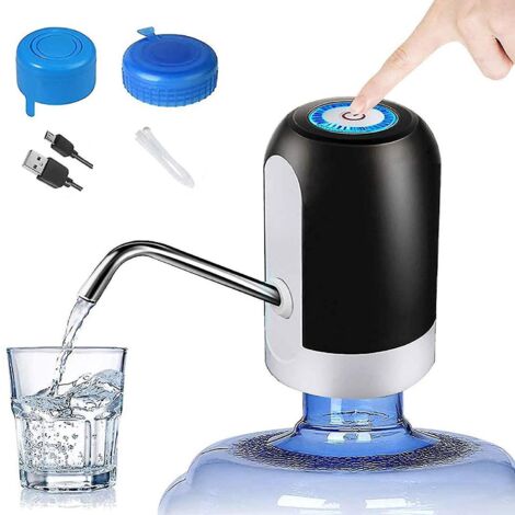 Pompe à eau électrique pour bouteille, distributeur d'eau rechargeable par USB, noir (1/5)