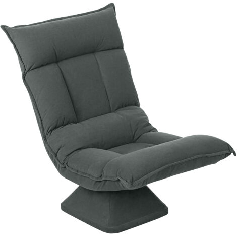 Fauteuil pivotant moderne avec dossier 5 positions, siège rembourré gris anthracite (1/5)