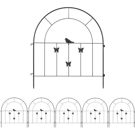Clôture Jardin en Acier 300 x 70 cm, Panneau Décoratif Noir pour Jardin (1/5)