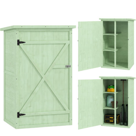 Cabane de Jardin en Bois avec Étagère, Verrouillable, Toit en Asphalte, Plancher Inclus, 75x56x115 cm (1/5)