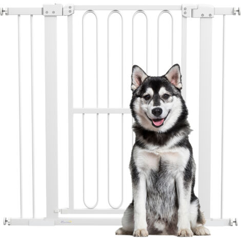 Grille de protection pour porte de chien, 76-104 cm barrière sans perçage, barrière d'escalier (1/5)