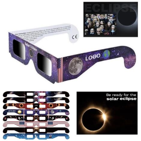 8 pièces Lunettes réfléchissantes pour éclipse solaire - ISO 12312 - Éclipse solaire totale 2026