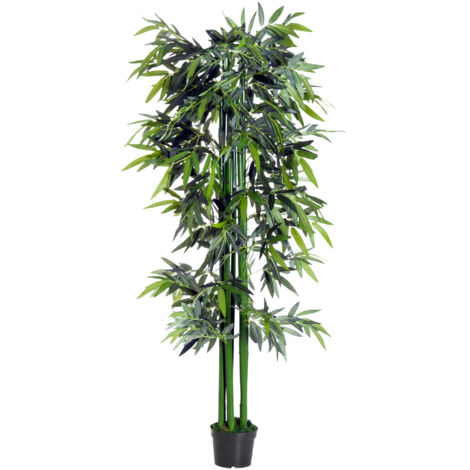 Plante artificielle bambou synthétique vert et noir 20x20x180 cm (1/5)