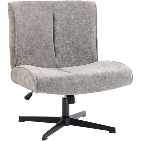 Fauteuil pivotant en velours, siège lounge réglable en hauteur pour salon, bureau, gris (1/5)
