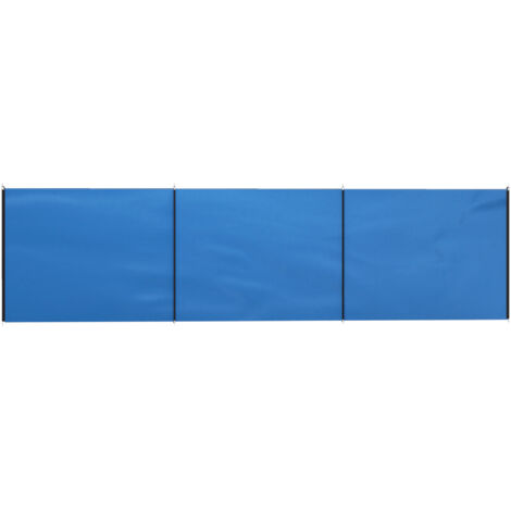 Pare-vent camping écran d'intimité avec 4 mâts en acier, sac de transport, protection plage pour camping jardin plage 540 x 150 cm bleu (1/5)