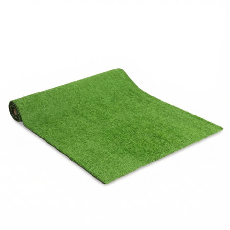 Tapis extérieur gazon synthétique 100x400cm, auto-drainant vert, hauteur 10mm, antidérapant pour jardin (1/5)