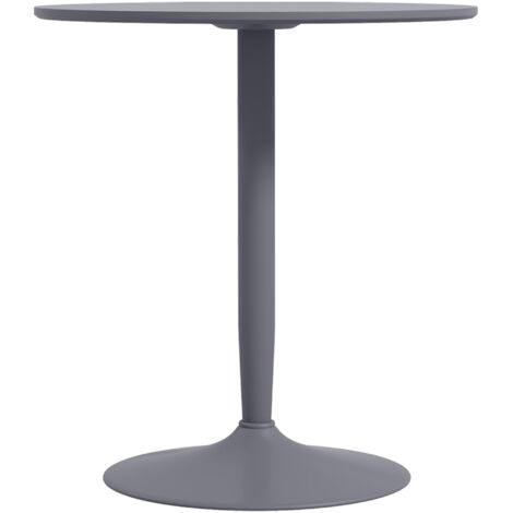 Table ronde 2 personnes, plateau gris, pied en acier, 70x70x75 cm, salle à manger (1/5)