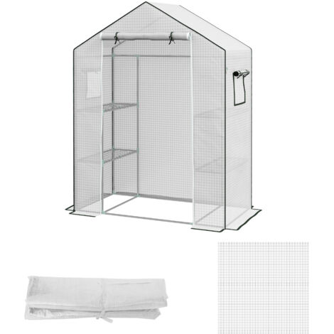 Bâche de remplacement pour serre, couverture de rechange anti-UV, porte coulissante, fenêtre latérale, 140 x 73 x 190 cm, blanc (1/5)