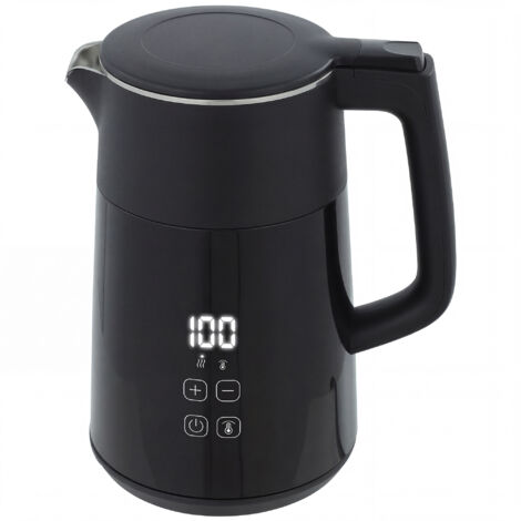Bouilloire électrique 1,7L, chauffe rapide 2200W, écran LED, fonction maintien au chaud, protection contre la surchauffe, sans PTFE (1/5)