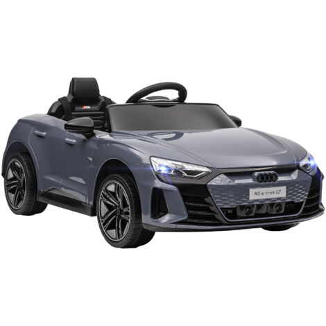 Voiture électrique enfant télécommandée, ceinture de sécurité, klaxon, musique, phares, 5 km/h max, 3-5 ans, grise (1/5)