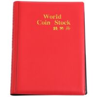 Nouvel Album de Collection de Pièces 120 Pochettes 10 Pages Rouge pour Monnaies Mondiales