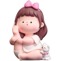 Figurine Fille Yoga Mignonne Décor Cartoon pour Voiture - Pose de Yoga Style B