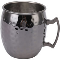 Mug Moscow Mule en acier inoxydable 600ml, tasse à cocktail et bière pointillée noir pour bar domestique