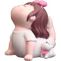 Figurine Fille Yoga Mignonne Décoratif pour Voiture - Ornement Pose de Yoga Style Cartoon