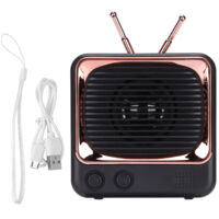 Enceinte Bluetooth Portable Mini Style Classique en Forme de Télévision - Noir