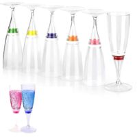 Lot de 6 flûtes à champagne LED clignotantes activées par l'eau