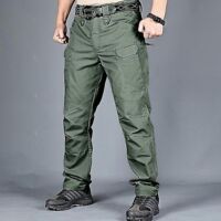Pantalon cargo tactique homme, pantalon de type SWAT, pantalon de randonnée multipoches, pantalon d'entraînement, pantalon militaire - XL
