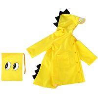 Imperméables pour enfants avec capuche en forme de dinosaure pour filles et garçons, taille S (jaune) -