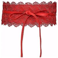 Ceinture large en dentelle à nouer pour robe de soirée, style femme