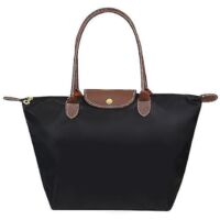 Sac bandoulière femme Le Pliage, grand sac cabas en nylon noir-Large