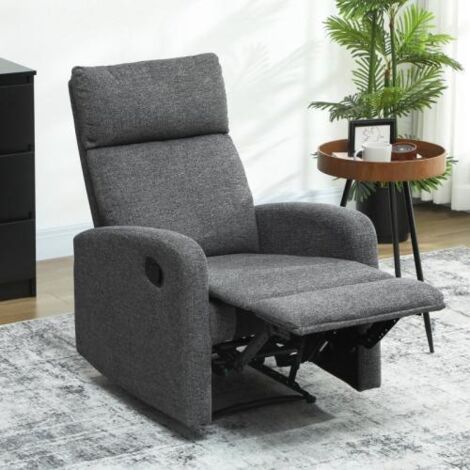 Fauteuil inclinable ajustable siège relaxation repose jambes ajustable gris (1/5)