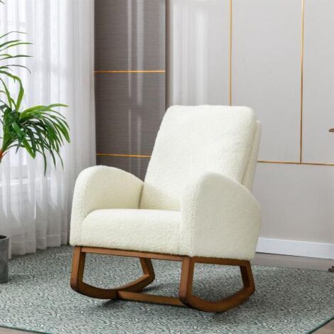 Chaise balancement coussinée moderne milieu siècle dossier haut salon chambre (1/5)
