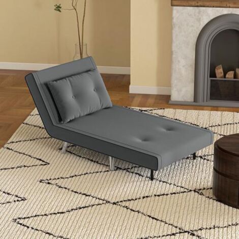Canapé lit pliable 77x88x83cm siège individuel confortable coussins hôtes (1/5)