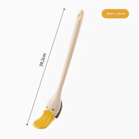 Brosse WC en forme de canard, double tête avec support, accessoire de nettoyage pour salle de bain, ne raye pas l'émail - jaune [Brosse seule]